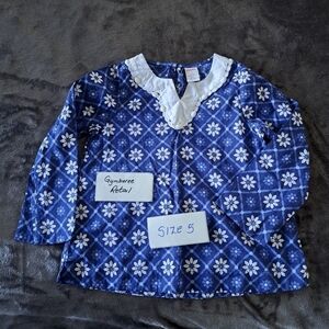 Gymboree girls size 5 blue and white floral blouse